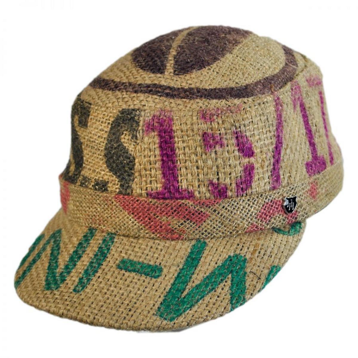Hills Hats of New Zealand | Havana Coffee Works Jute Gulf Cadet Cap | 147608 | lead | MULTI