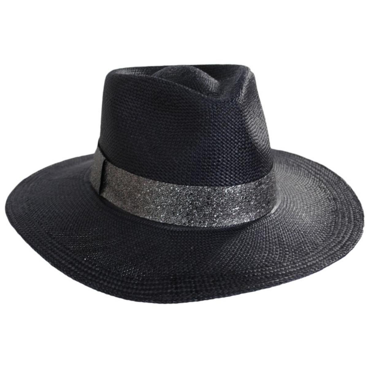 Bigalli | Onyx Panama Straw Fedora Hat | 104711 | lead | BLACK