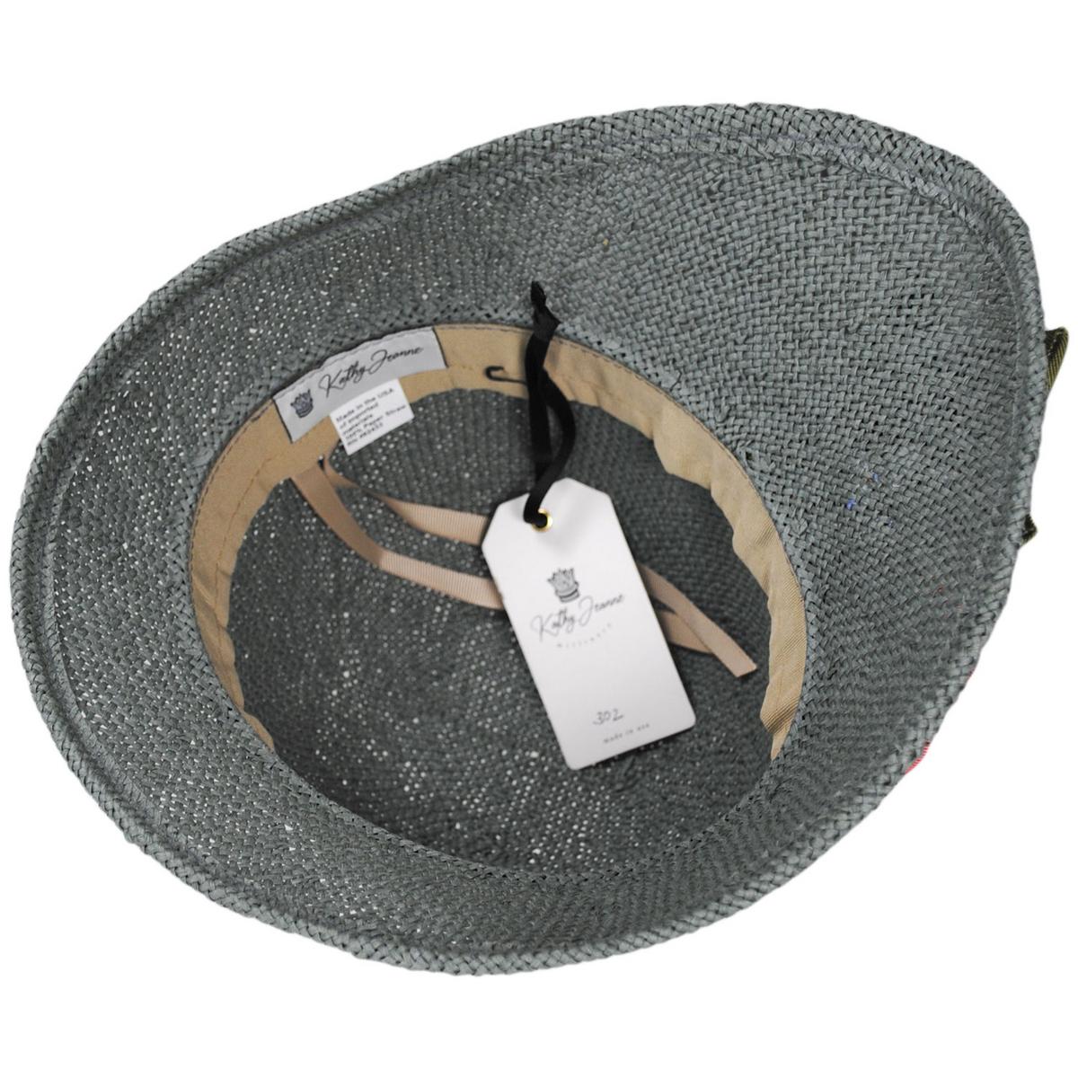 Kathy Jeanne | Ribbon Rosette Twisted Toyo Straw Cloche Hat | 100716 | under | GRAY