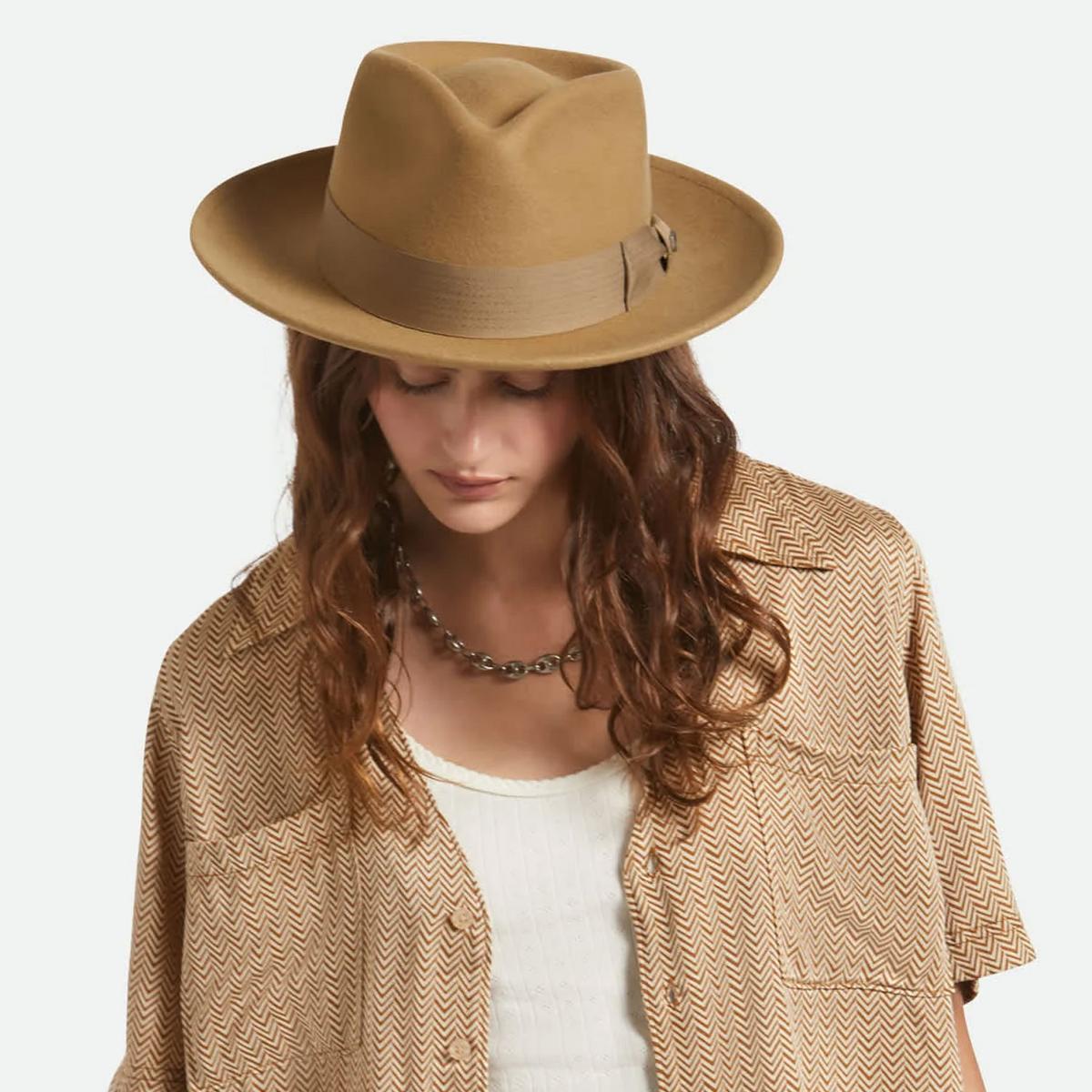 BRIXTON HATS | Swindle Convertabrim Wool Felt Fedora Hat | 135605 | lsfone | ANTIQUE BRONZE