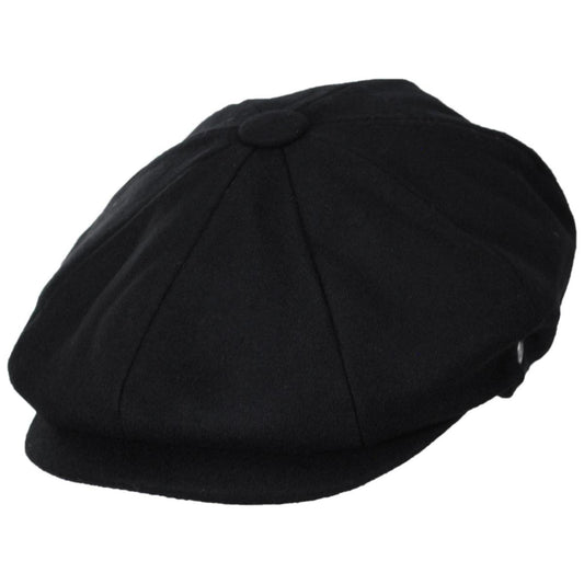 Jaxon Hats | Harlem Wool Blend Newsboy Cap | 167791 | lead | BLACK