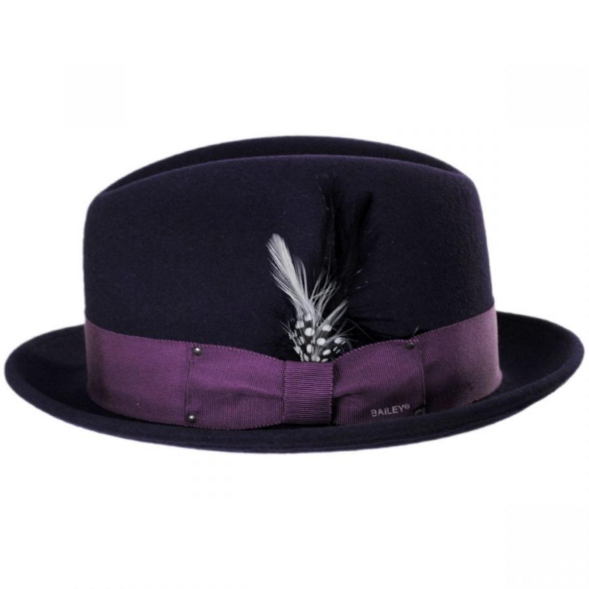 Bailey 1922 | Tino Wool LiteFelt Trilby Fedora Hat - Fashion Colors | 130008FW24 | profile | NIGHTSHADE