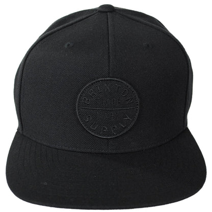 BRIXTON HATS | Oath III Snapback Baseball Cap | 201713 | front | BLACK/BLACK