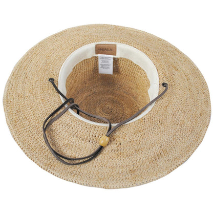 Scala | Crocheted Raffia Straw Floppy Chincord Hat | 101481 | under | NATURAL