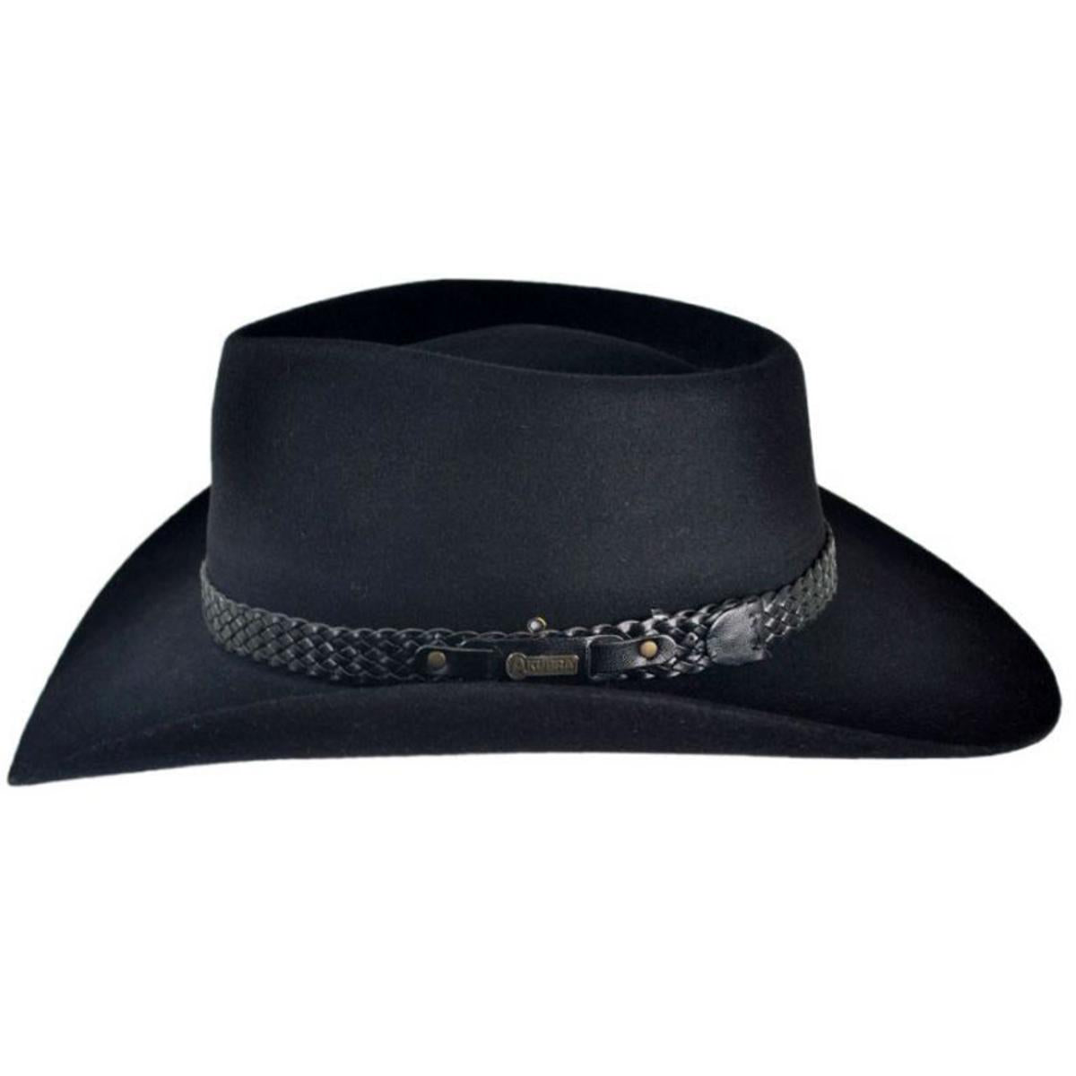 Akubra | Snowy River Fur Felt Australian Western Hat | 131700 | profile | BLACK