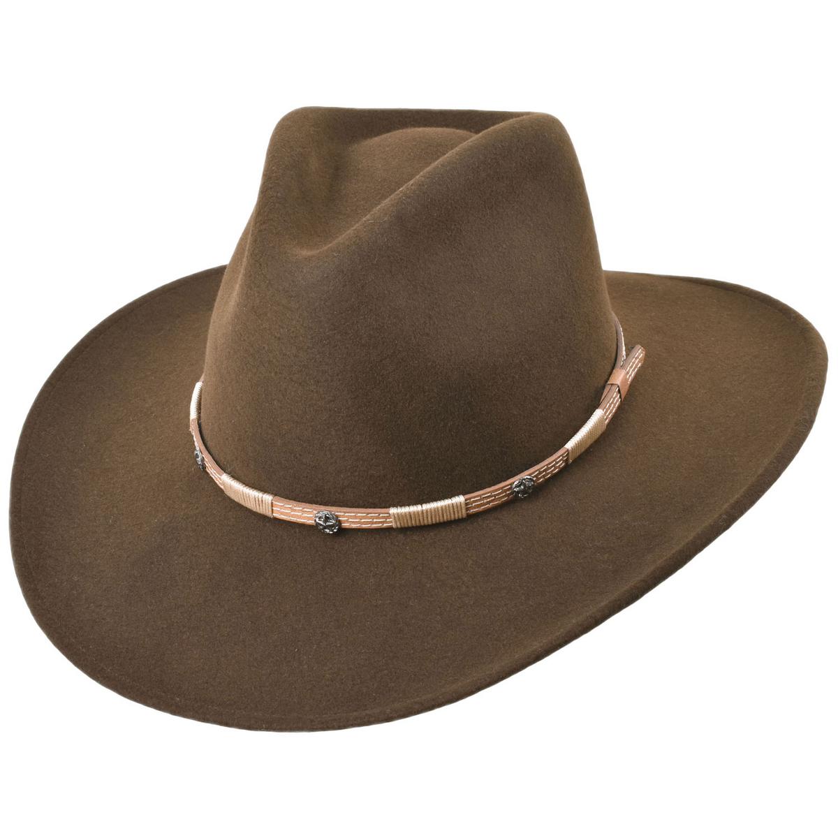 Bigalli | Frontier Long Trail Crushable Merino Wool Felt Aussie Hat | 131404 | lead | CHOCOLATE