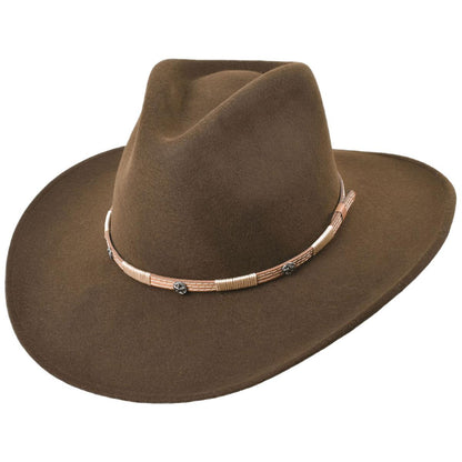Bigalli | Frontier Long Trail Crushable Merino Wool Felt Aussie Hat | 131404 | lead | CHOCOLATE