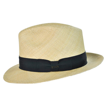Scala | Panama Straw Snap Brim Fedora Hat  | 126131 | profile | NATURAL