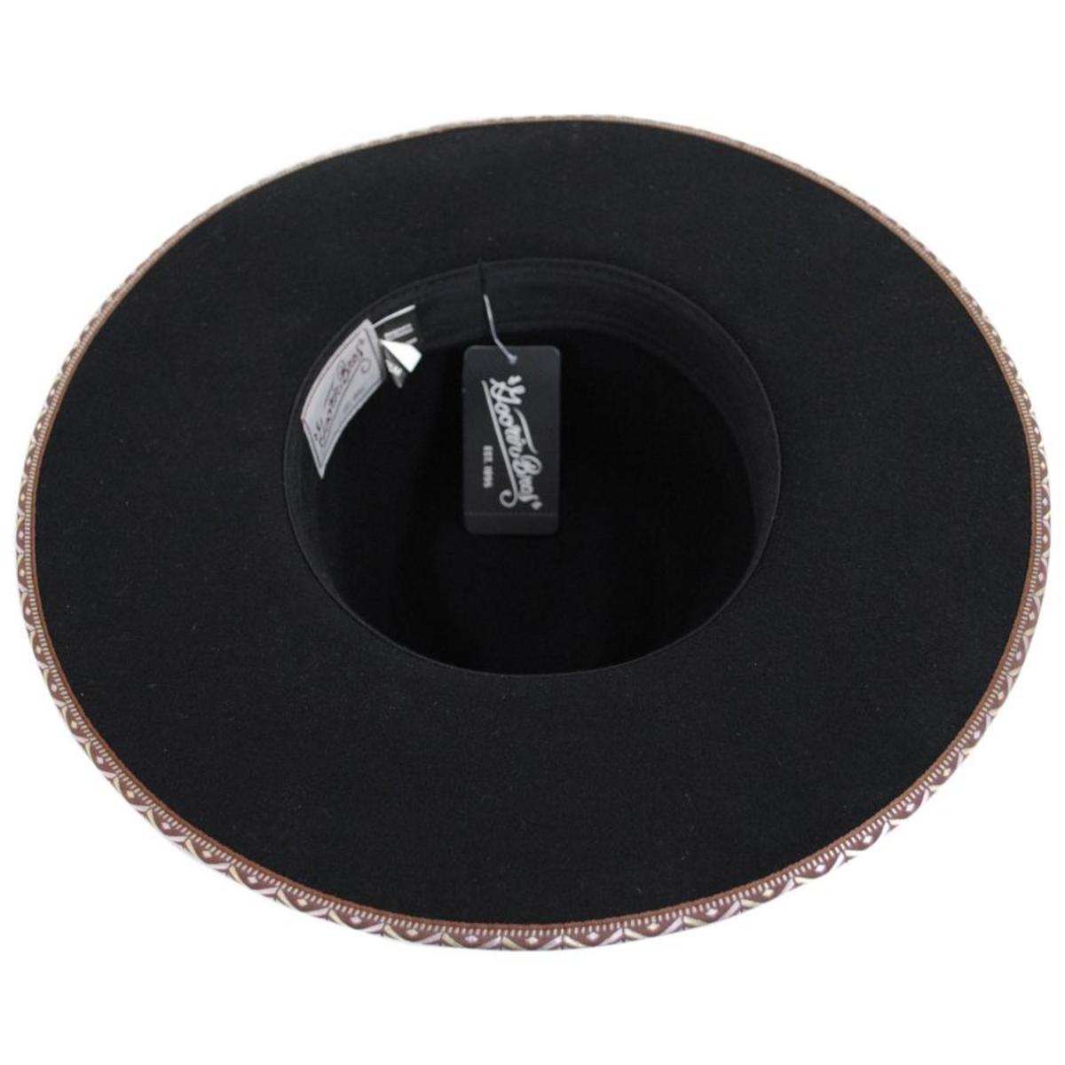 Goorin Bros | Hickory Knolls Wool Felt Wide Brim Fedora Hat | 135516 | under | BLACK