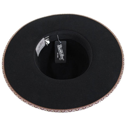 Goorin Bros | Hickory Knolls Wool Felt Wide Brim Fedora Hat | 135516 | under | BLACK