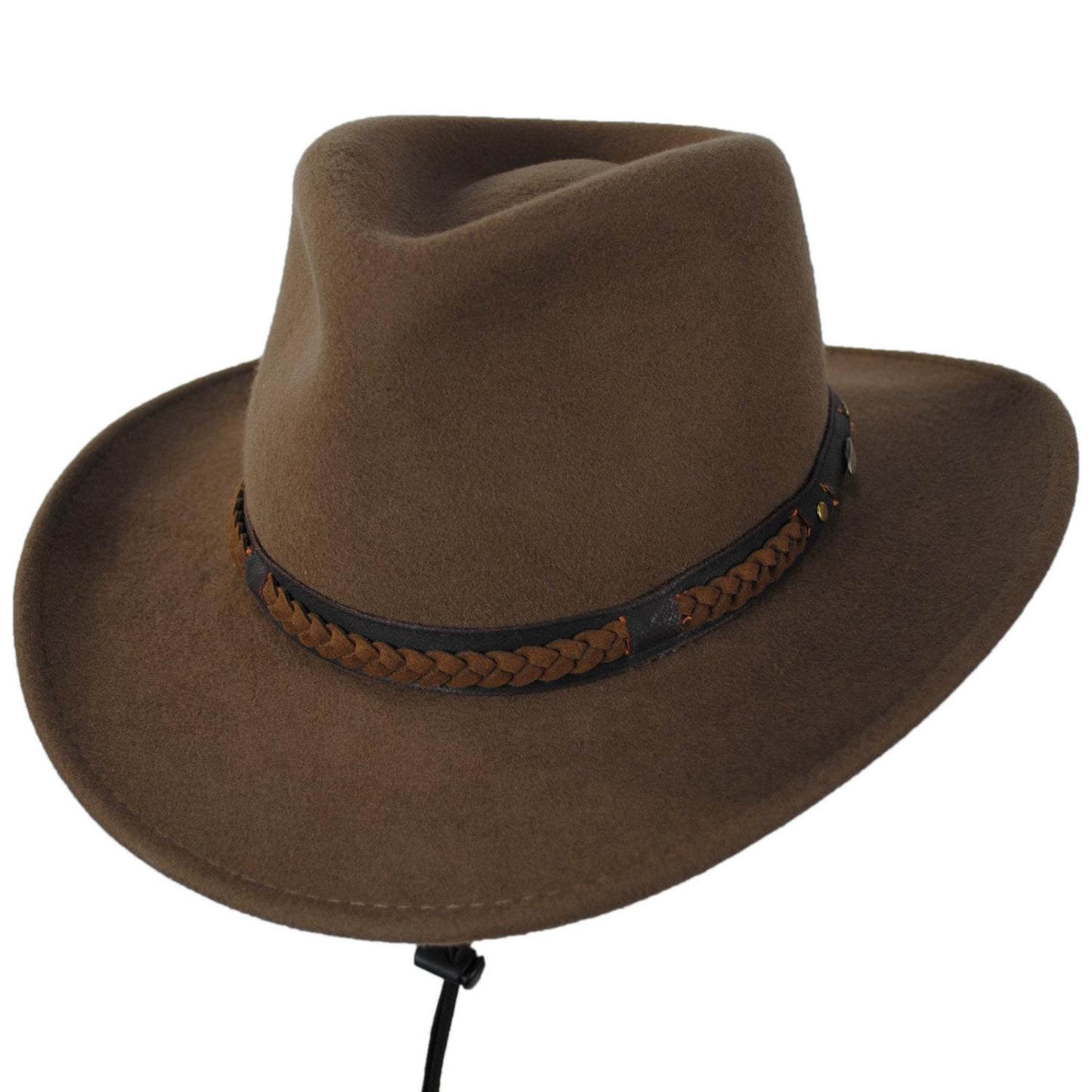 Scala | Sutherland Wool Felt Outback Hat | 130448 | lead | PECAN