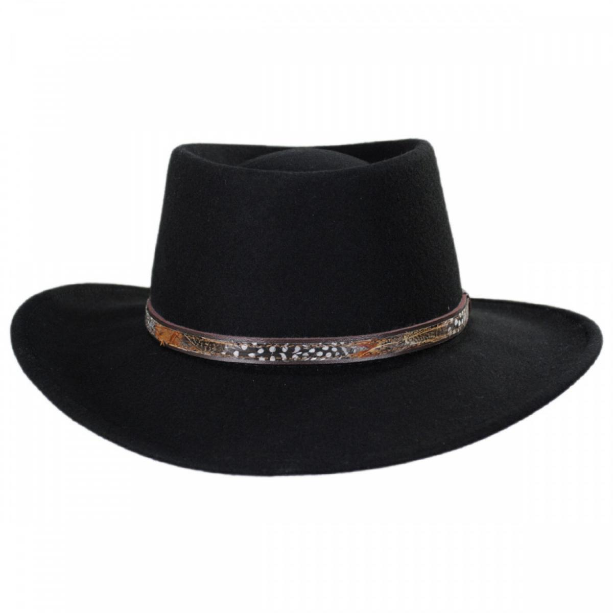 Stetson | Kelso Crushable Wool Felt Gambler Western Hat | 130675 | front | BLACK