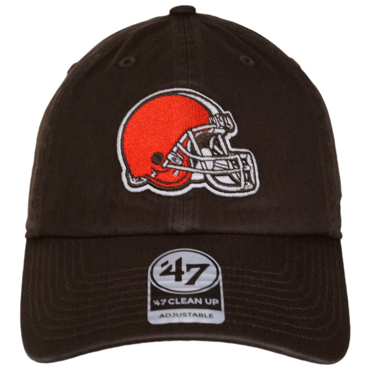 47 Brand | Cleveland Browns NFL Clean Up Strapback Baseball Cap Dad Hat | 203860 | front | BROWN
