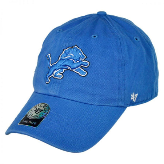 47 Brand | Detroit Lions NFL Clean Up Strapback Baseball Cap Dad Hat | 203830 | lead | BLUE RASPBERRY