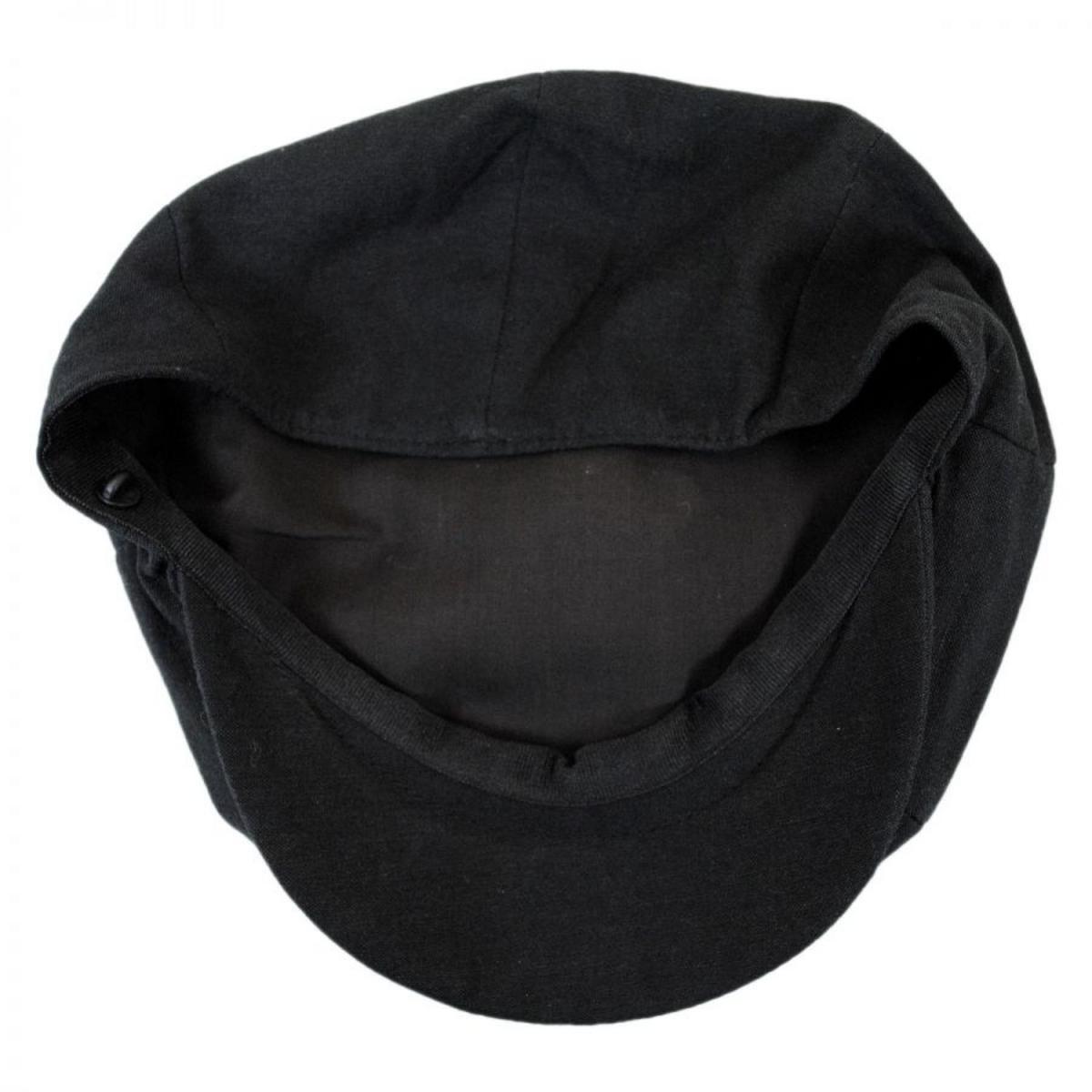 Jaxon Hats | Linen and Cotton Newsboy Cap | 167774 | under | BLACK