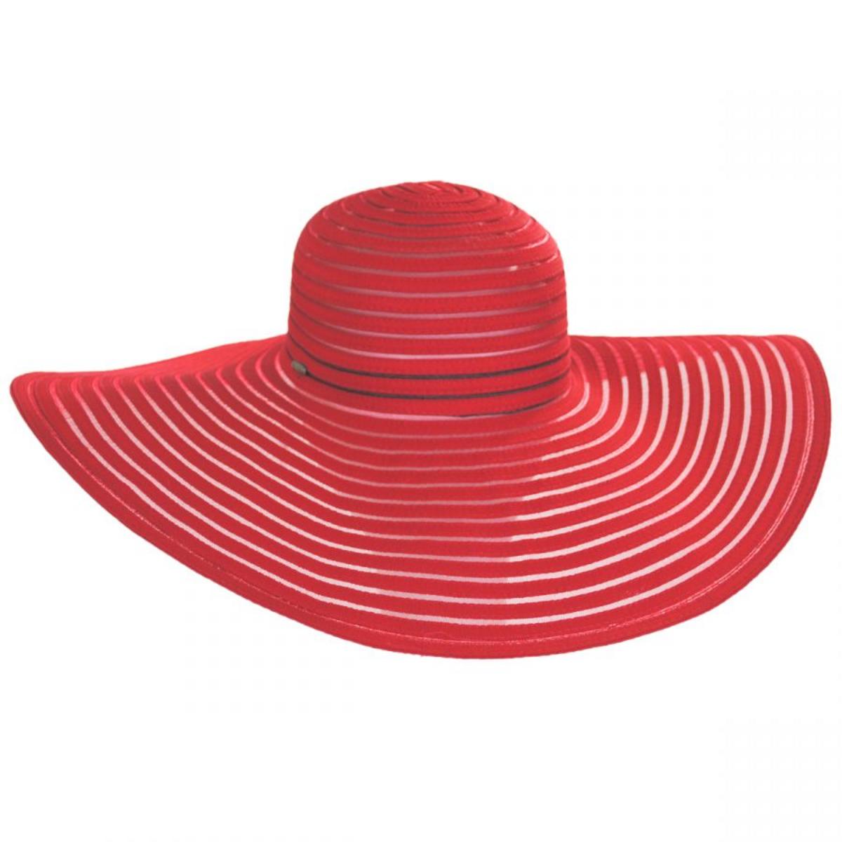 Karen Keith | Ribbon and Mesh Swinger Sun Hat | 102229 | lead | RED
