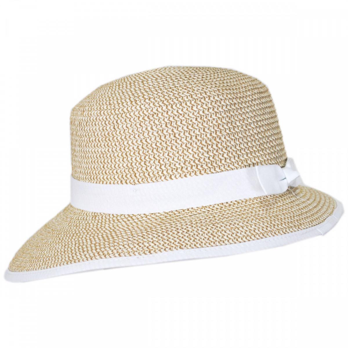 Physician Endorsed | Pitch Perfect Framer Toyo Straw Cloche Hat | 102727 | profile | NATURAL/WHITE