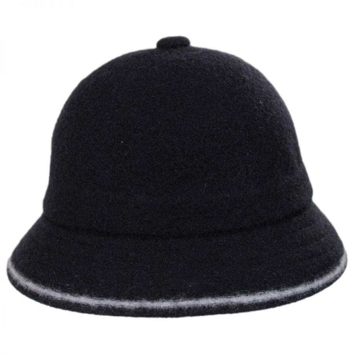 Kangol | Striped Casual Wool Bucket Hat | 185726 | profile | BLACK/OFF WHITE