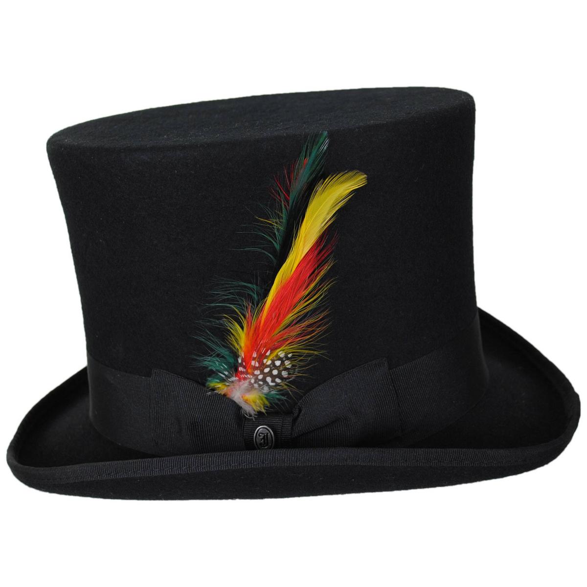 Jaxon Hats | Victorian Wool Felt Top Hat - Black | 193900 | profile | BLACK