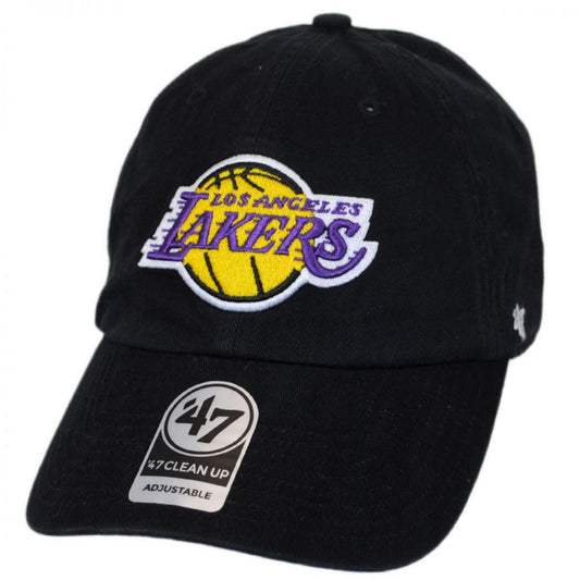 47 Brand | Los Angeles Lakers NBA Clean Up Strapback Baseball Cap Dad Hat | 203904 | lead | BLACK