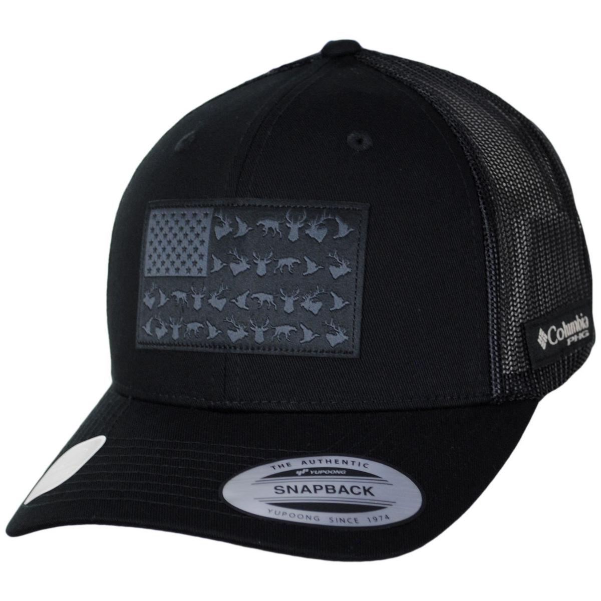 Columbia Sportswear | PHG Game Flag Mesh Snapback Baseball Cap | 400097 | lead | BLACK