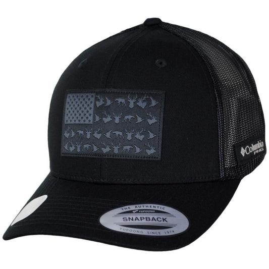 Columbia Sportswear | PHG Game Flag Mesh Snapback Baseball Cap | 400097 | lead | BLACK