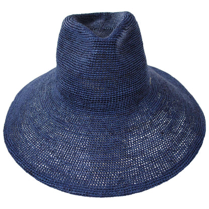 BRIXTON HATS | Helena Raffia Straw Fedora Hat | 104064 | front | MIDNIGHT BLUE