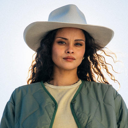 BRIXTON HATS | Marlow Wool Felt Rancher Fedora Hat | 135666 | lsfone | OFF WHITE