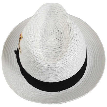 Jaxon Hats | Toyo Straw Braid Trilby Fedora Hat | 128500 | top | WHITE