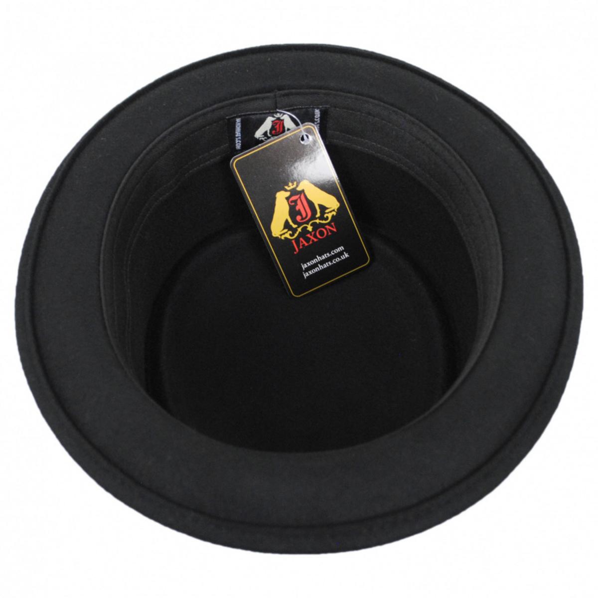 Jaxon Hats | Crushable Wool Felt Pork Pie Hat | 135007 | under | BLACK