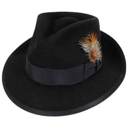 Stetson | Whippet Fur Felt Fedora Hat | 130635 | lead | BLACK