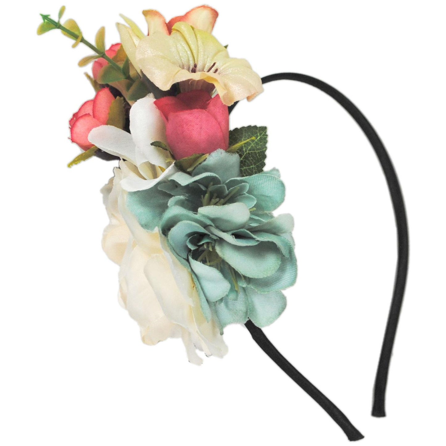 Jeanne Simmons | Flower Bouquet Fascinator Headband | 120719 | lead | AQUA