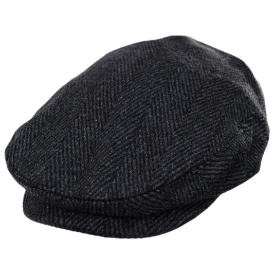 Jaxon Hats | Wholesale Large Herringbone Wool Blend Ivy Cap B2B Pre-Pack | B2B167759 | lead | CHARCOAL