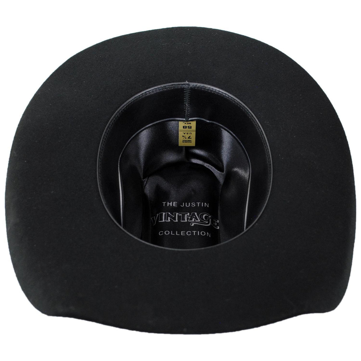 Justin Hats | Miley Wool Felt Western Hat | 136801 | under | BLACK