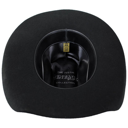 Justin Hats | Miley Wool Felt Western Hat | 136801 | under | BLACK