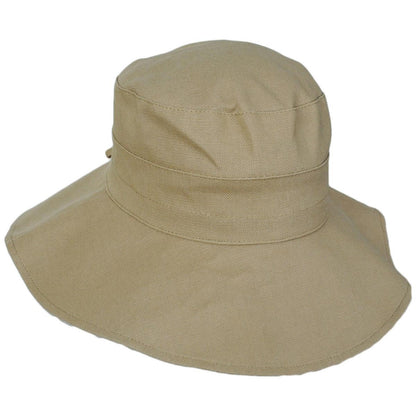 Scala | Alma Ponytail Cotton Bucket Hat | 106443 | lead | DESERT