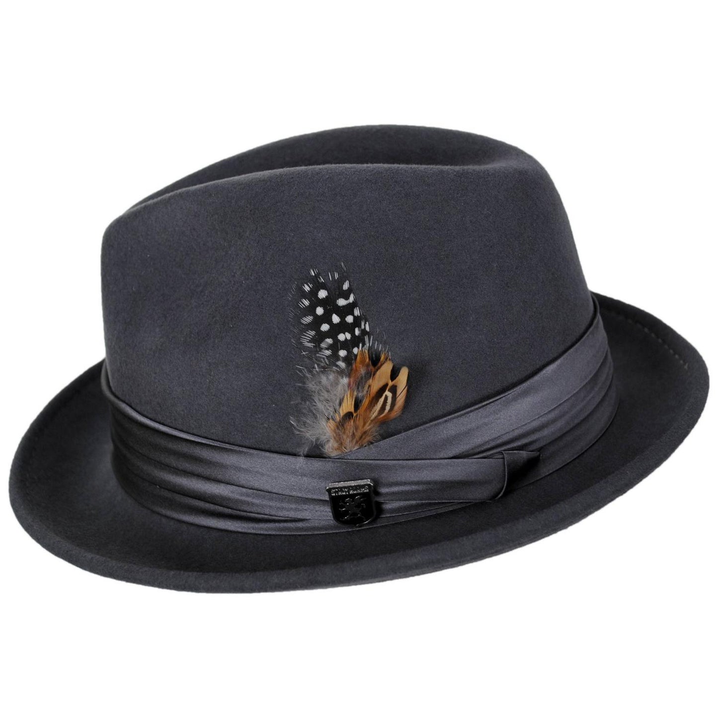 Stacy Adams | Crushable Wool Felt Fedora Hat | 130456 | profile | GREY