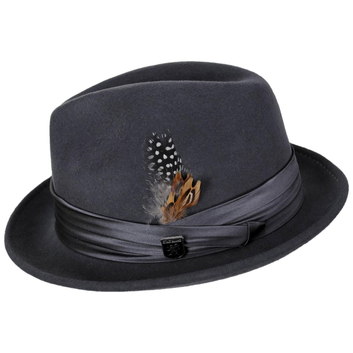 Stacy Adams | Crushable Wool Felt Fedora Hat | 130456 | profile | GREY