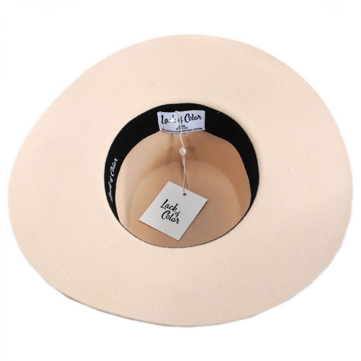 Lack of Color | Sierra Wool Felt Boater Hat | 124301 | under | CREAM