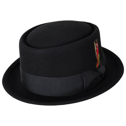 Jaxon Hats | Wool Felt Pork Pie Hat | 135065 | lead | BLACK