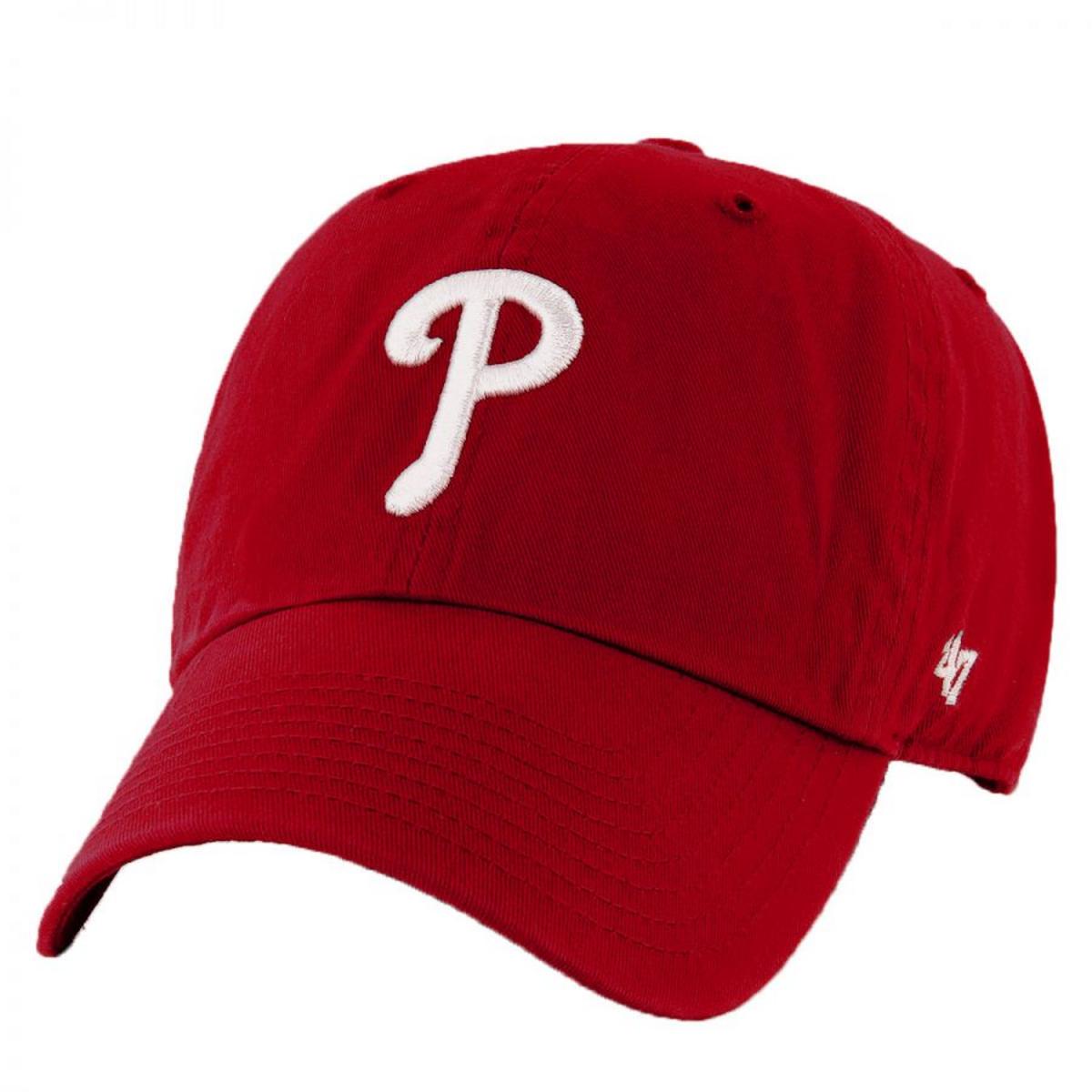 47 Brand | Philadelphia Phillies MLB Clean Up Strapback Baseball Cap Dad Hat | 203370 | lead | RED