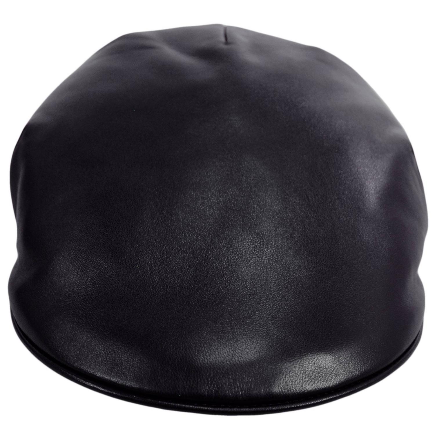Stefeno Hats | Lambskin Luxe Ascot Cap | 171503 | front | BLACK