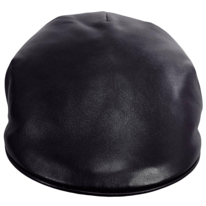 Stefeno Hats | Lambskin Luxe Ascot Cap | 171503 | front | BLACK