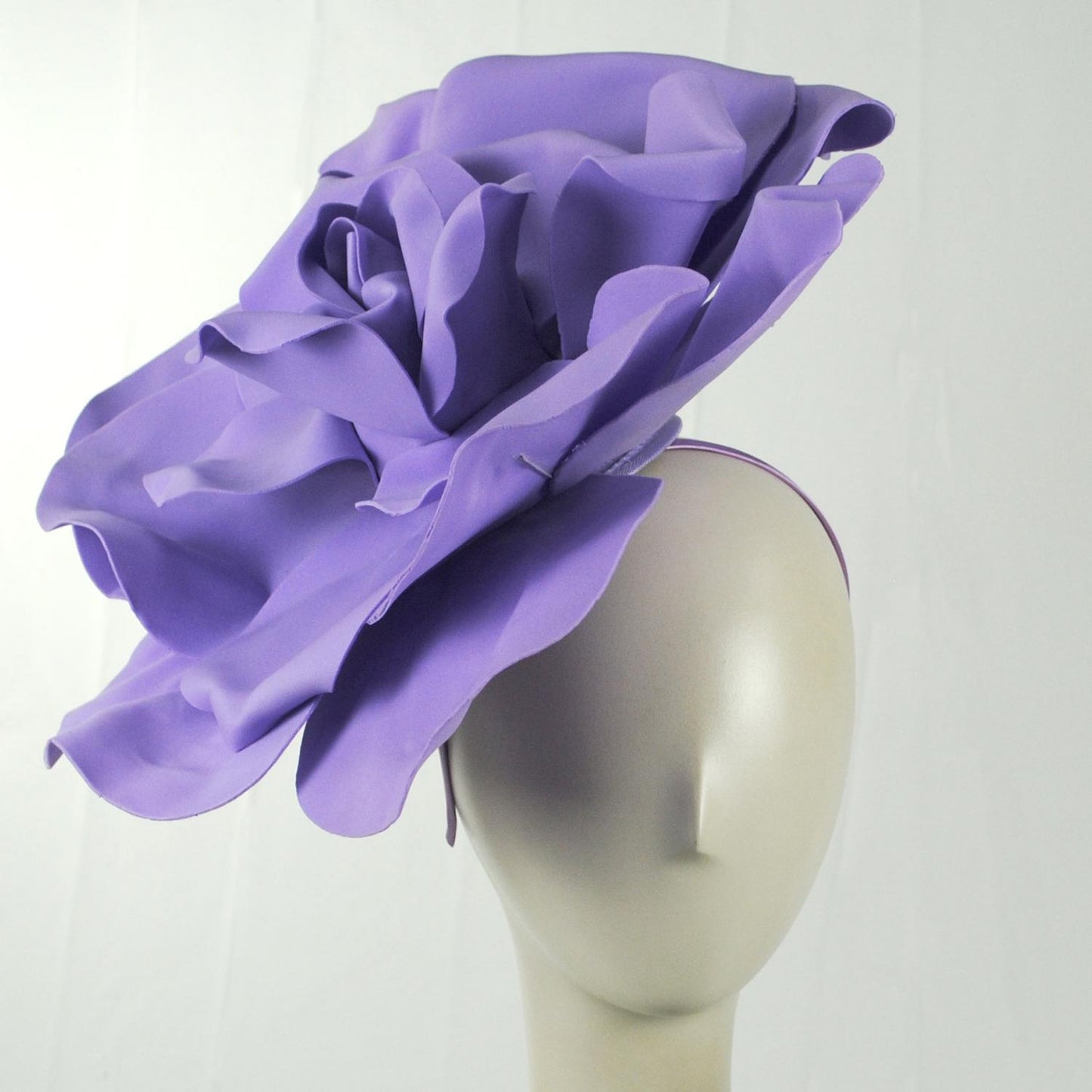 Sophia | Oversized Rose Fascinator Hat | 122900 | front | LAVENDER