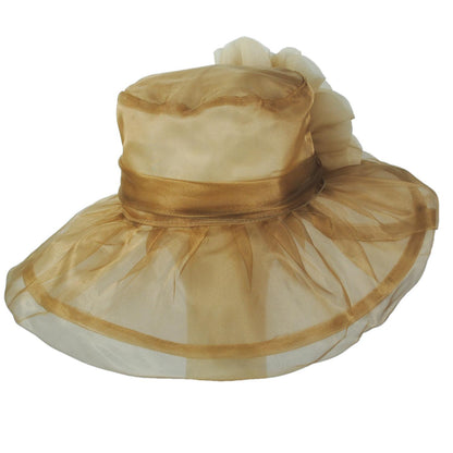 Sophia | Flower Clip Organza Dress Hat | 122910 | lead | COPPER