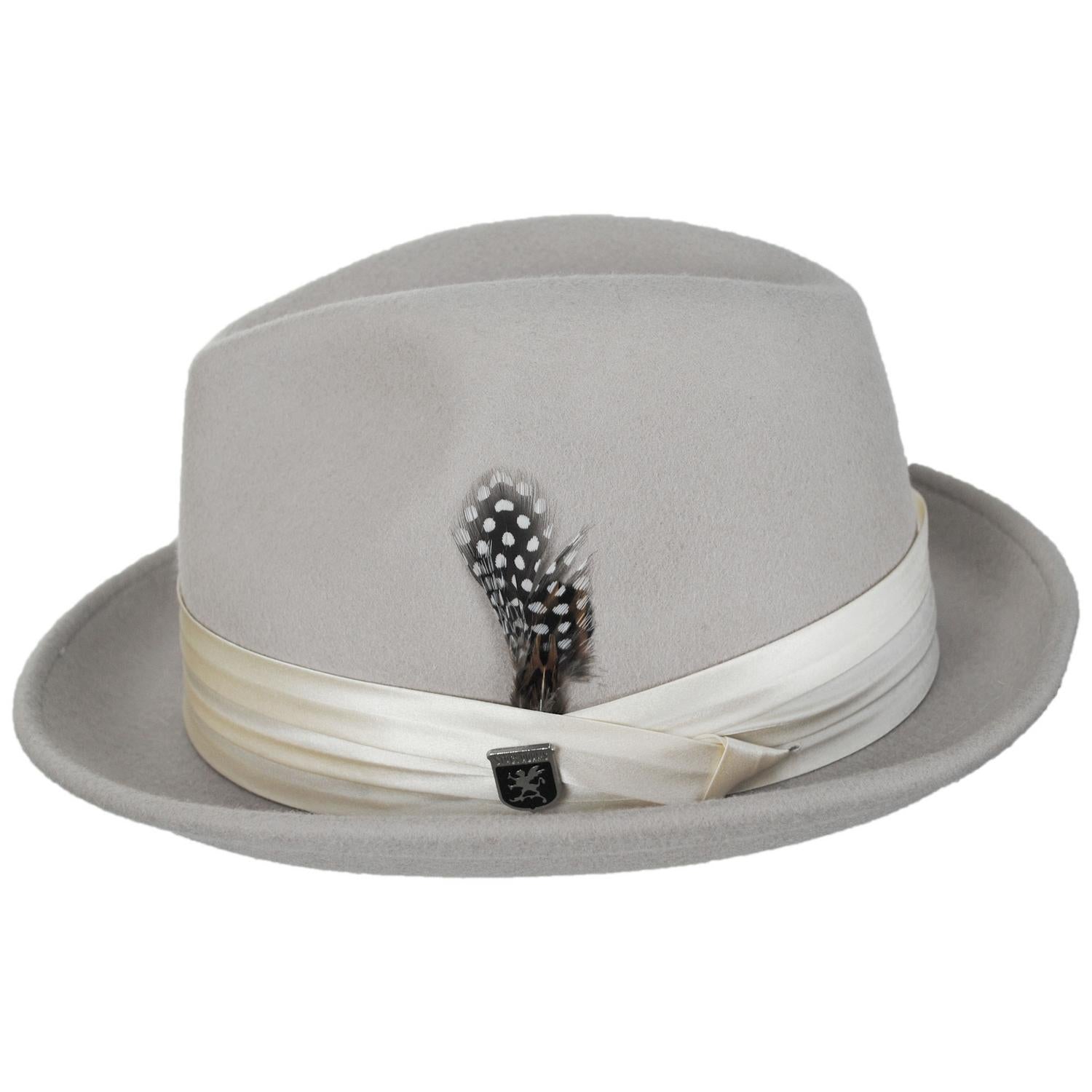 Stacy Adams | Crushable Wool Felt Fedora Hat | 130456 | profile | CEMENT