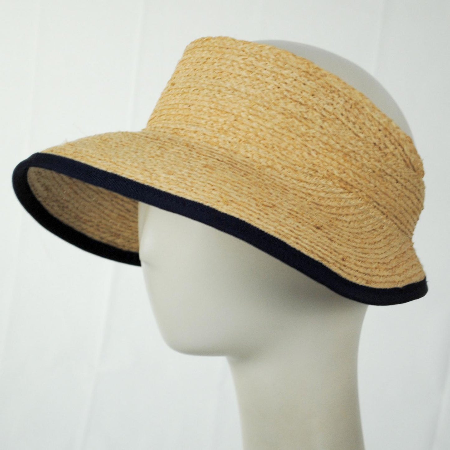 Kathy Jeanne | Updo Raffia Straw Visor | 198700 | profile | NATURAL/BLACK