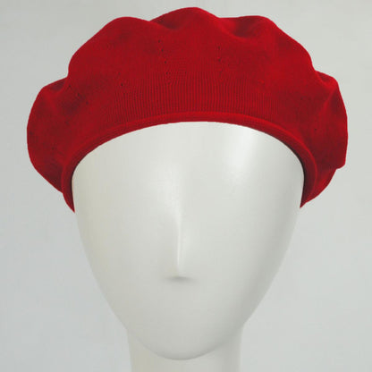 sur la tete | Cotton Beret - 11.5 inch Diameter | 151101 | under | RED