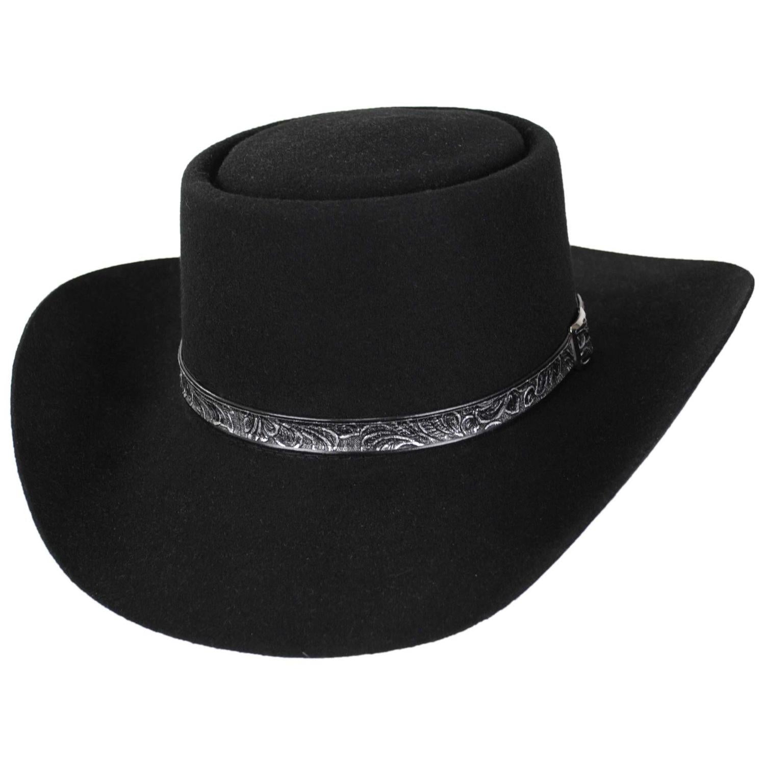 Stetson | Revenger Buffalo Fur Felt Western Hat | 130764 | lead | BLACK