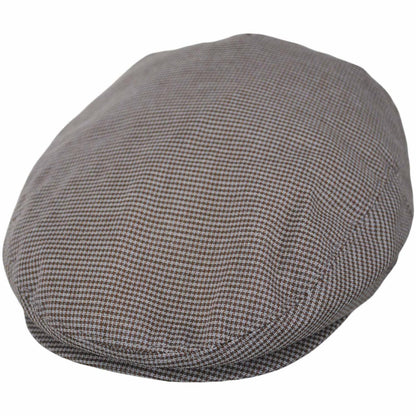 Baskerville Hat Company | Talbot Cotton Micro Houndstooth Ivy Cap | 167676 | lead | TAUPE